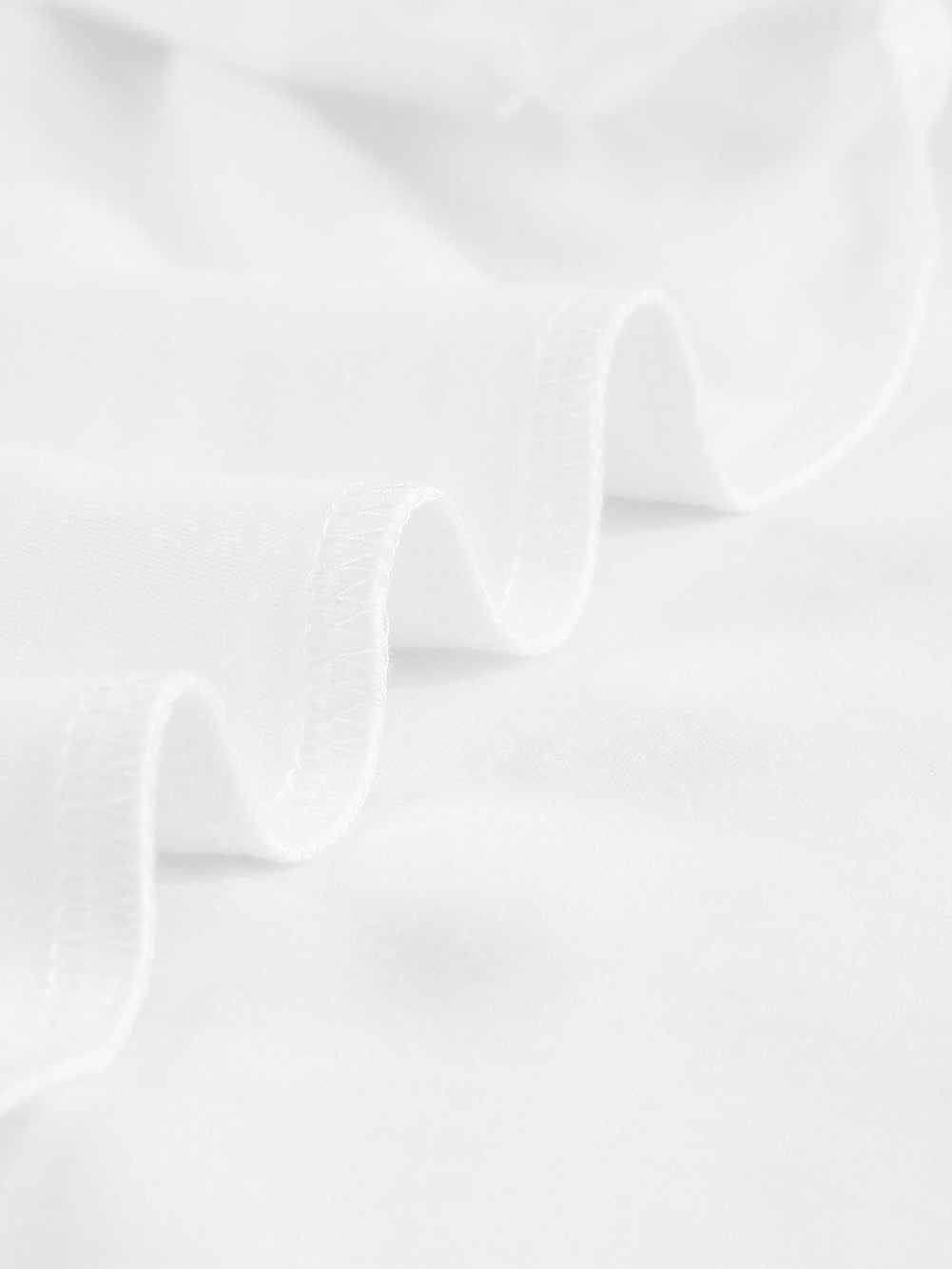 Elegant White Ruffle Sleeve Tee with Cut-Out Design