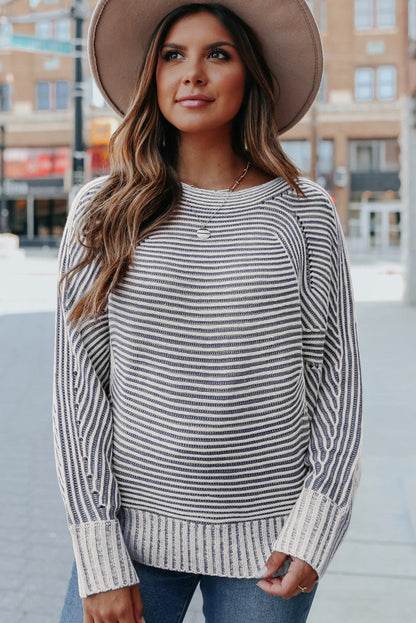 striped knit sweater