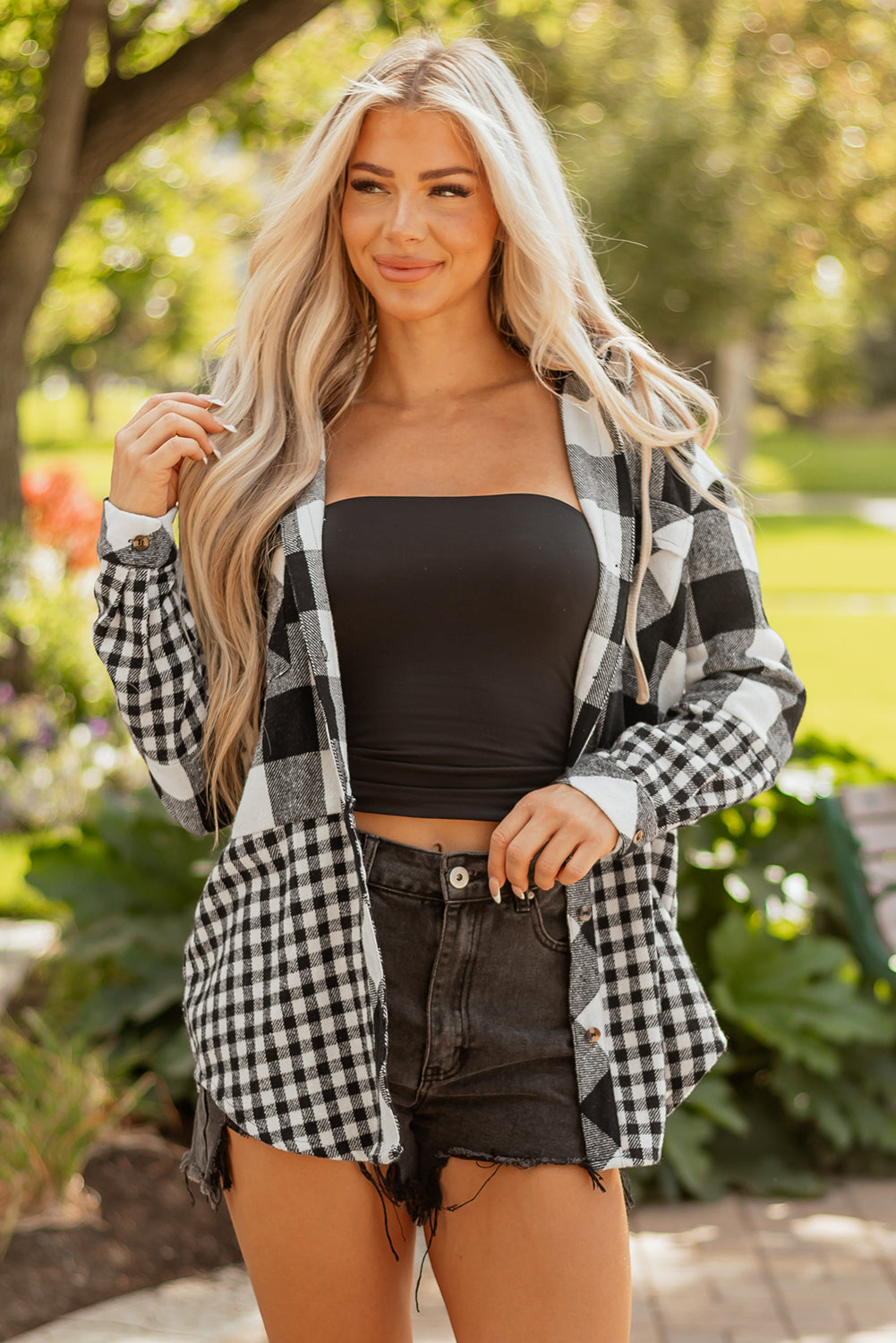 black plaid shacket