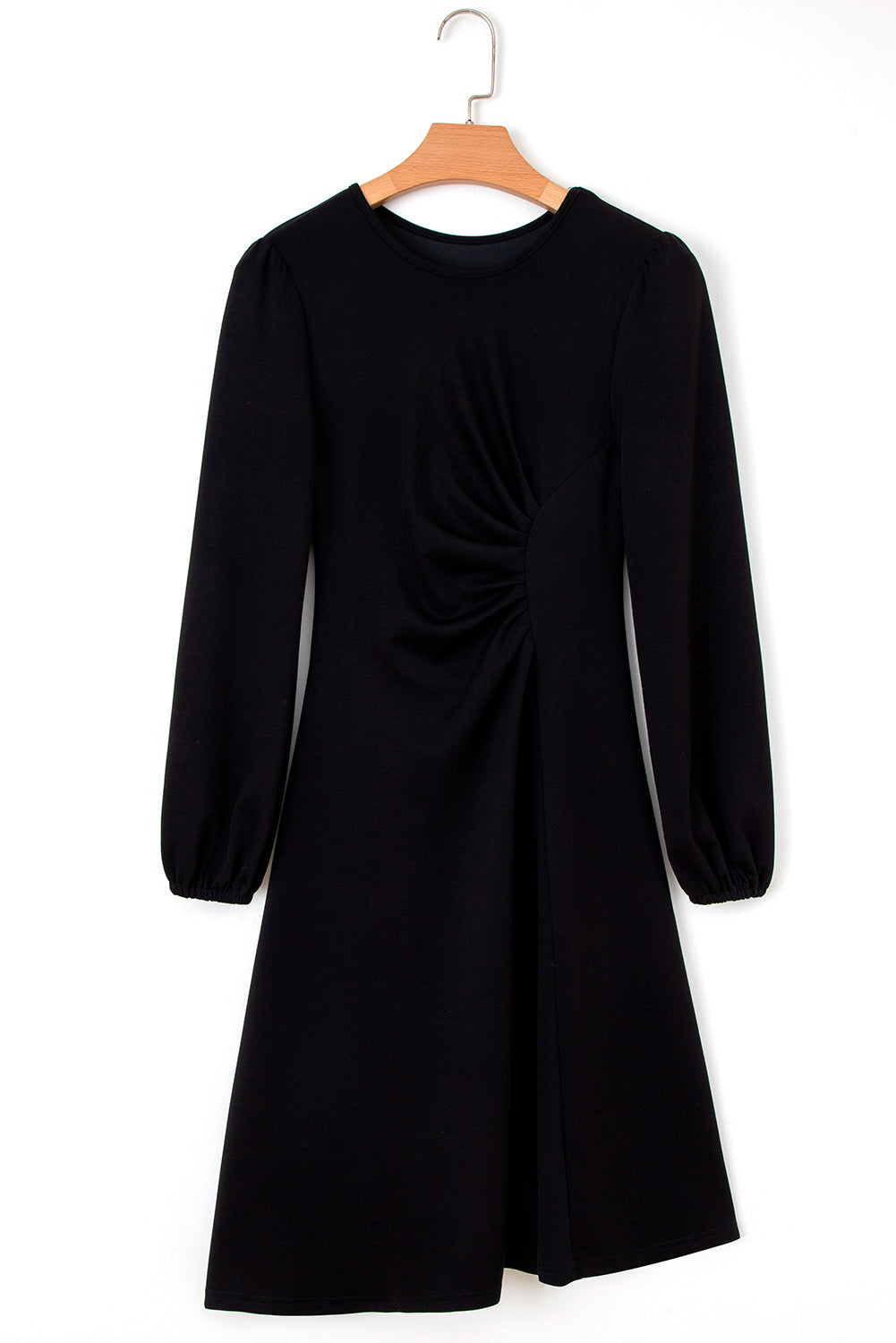 black long sleeve midi dress