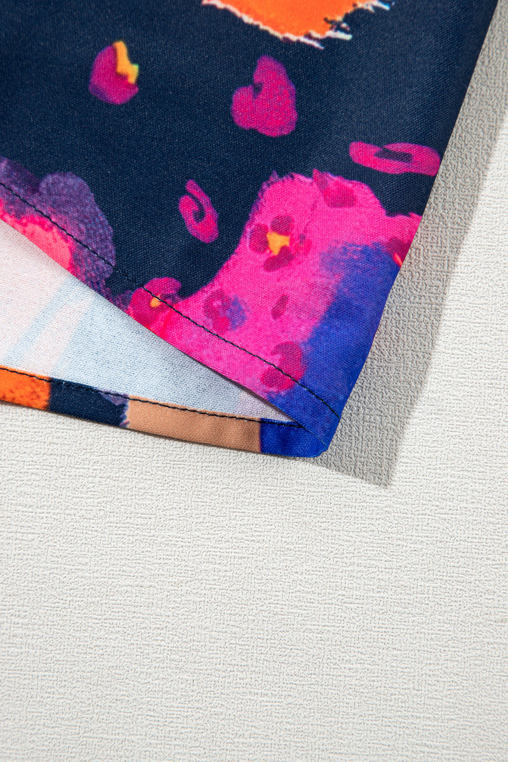 Multicolour Abstract Print V Neck Shift Plus Size Blouse