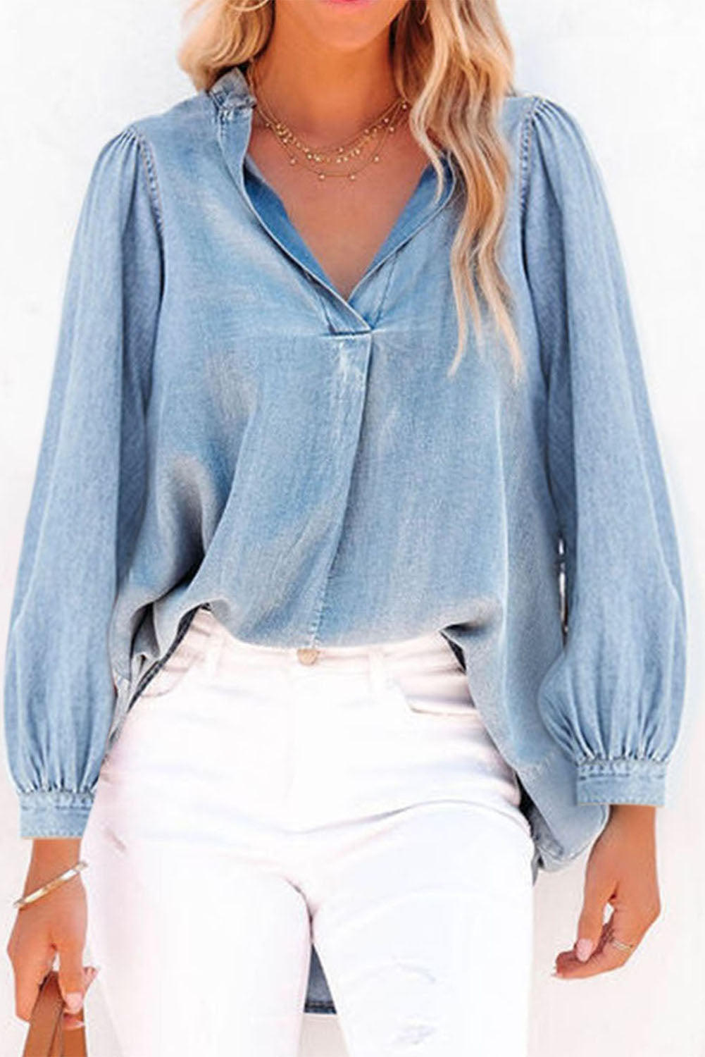 Stylish Single-Breasted Blouses with Ruffled Lapel