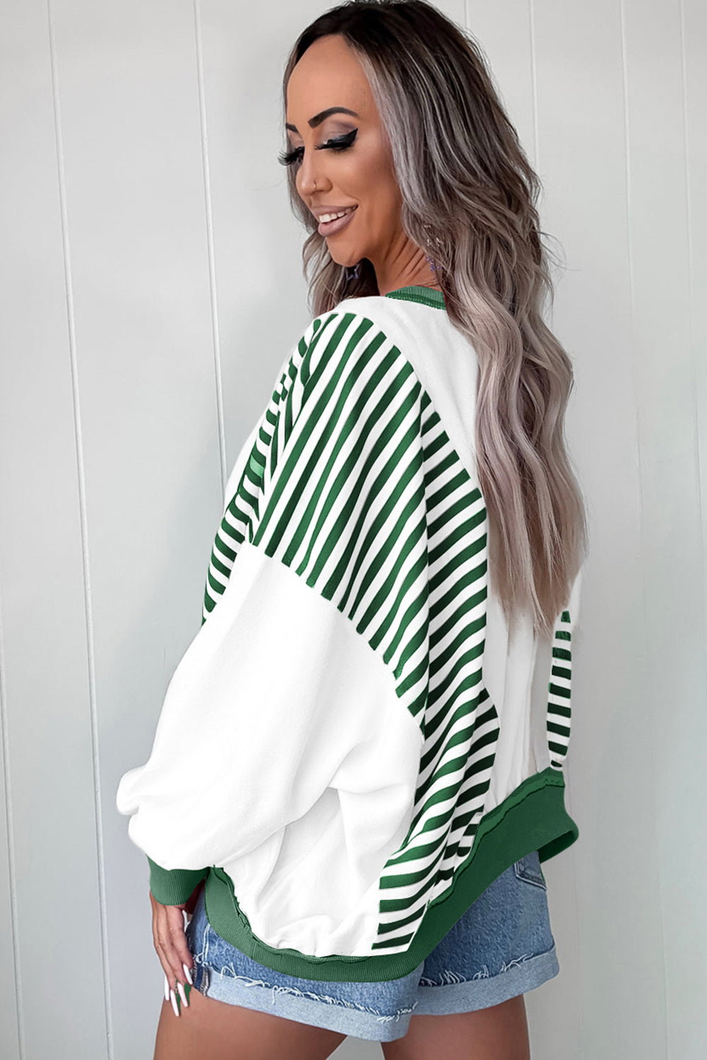 striped baggy sweatshirt