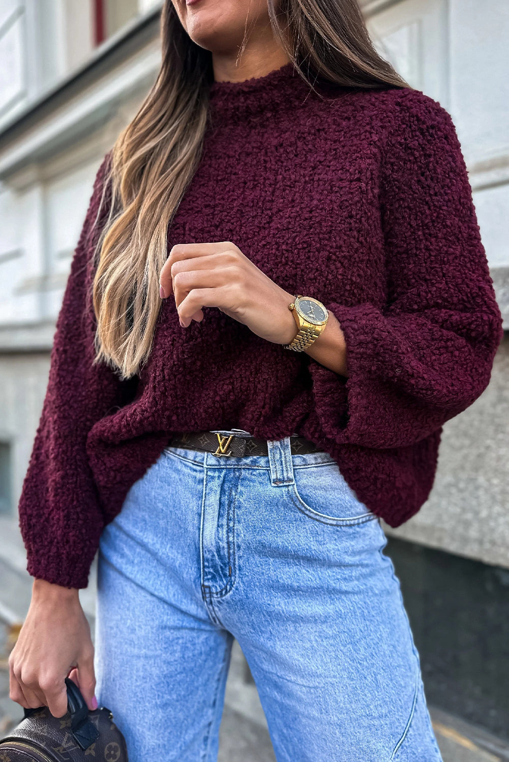 Burgundy top
