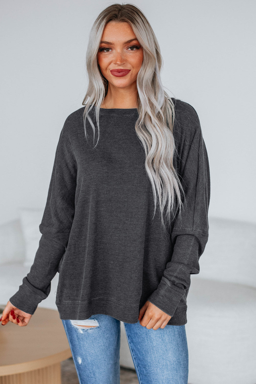 waffle long sleeve top