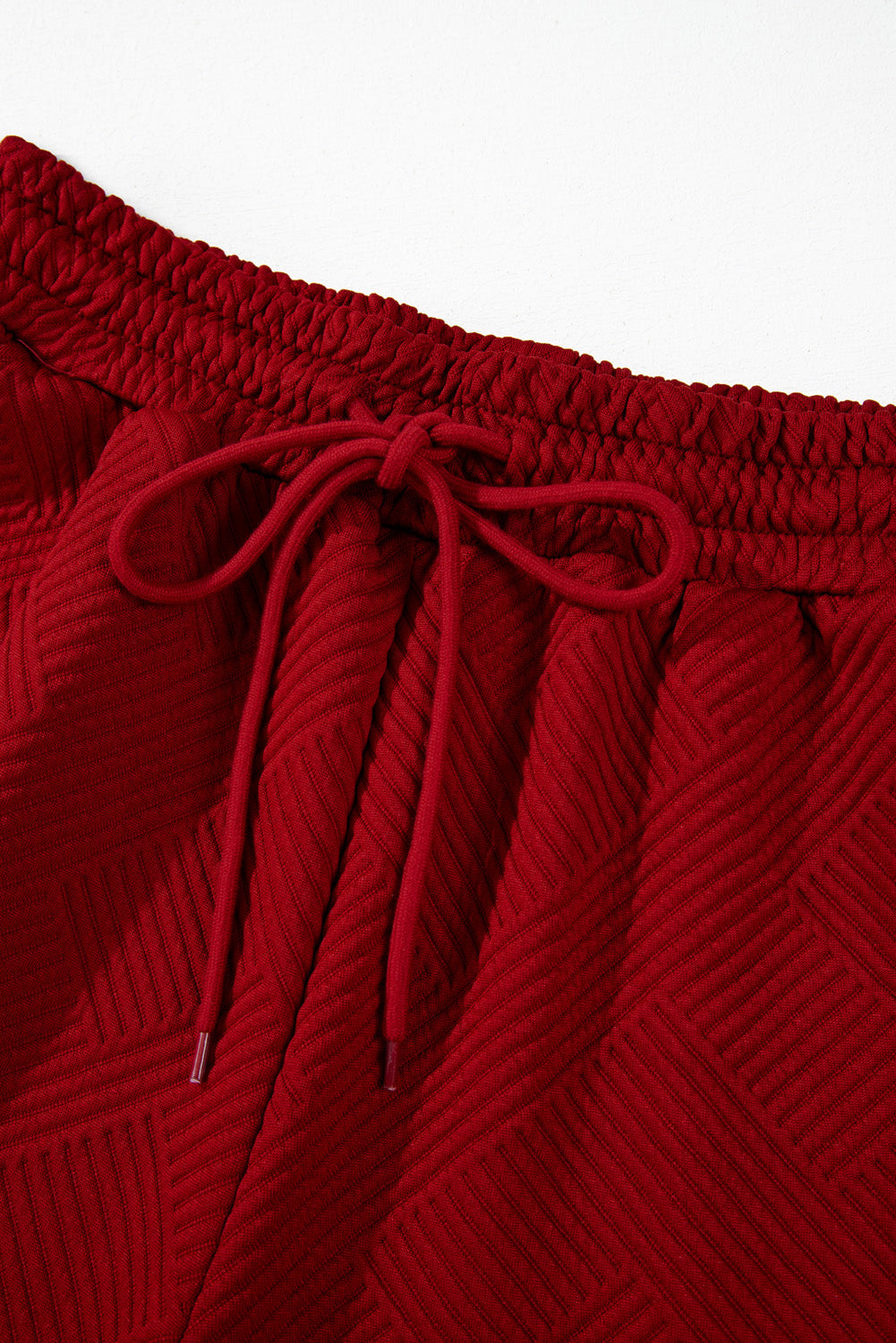 Red Dahlia Textured Loose Fit T Shirt and Drawstring Pants Set