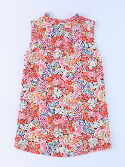 Floral Pink Sleeveless Ruffle Tank Top