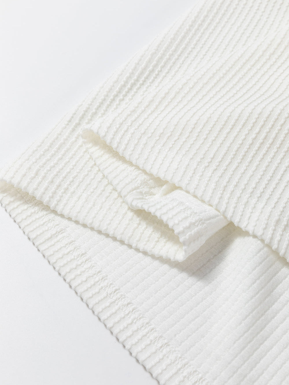 White Ribbed Colorblock Plus Size T-Shirt