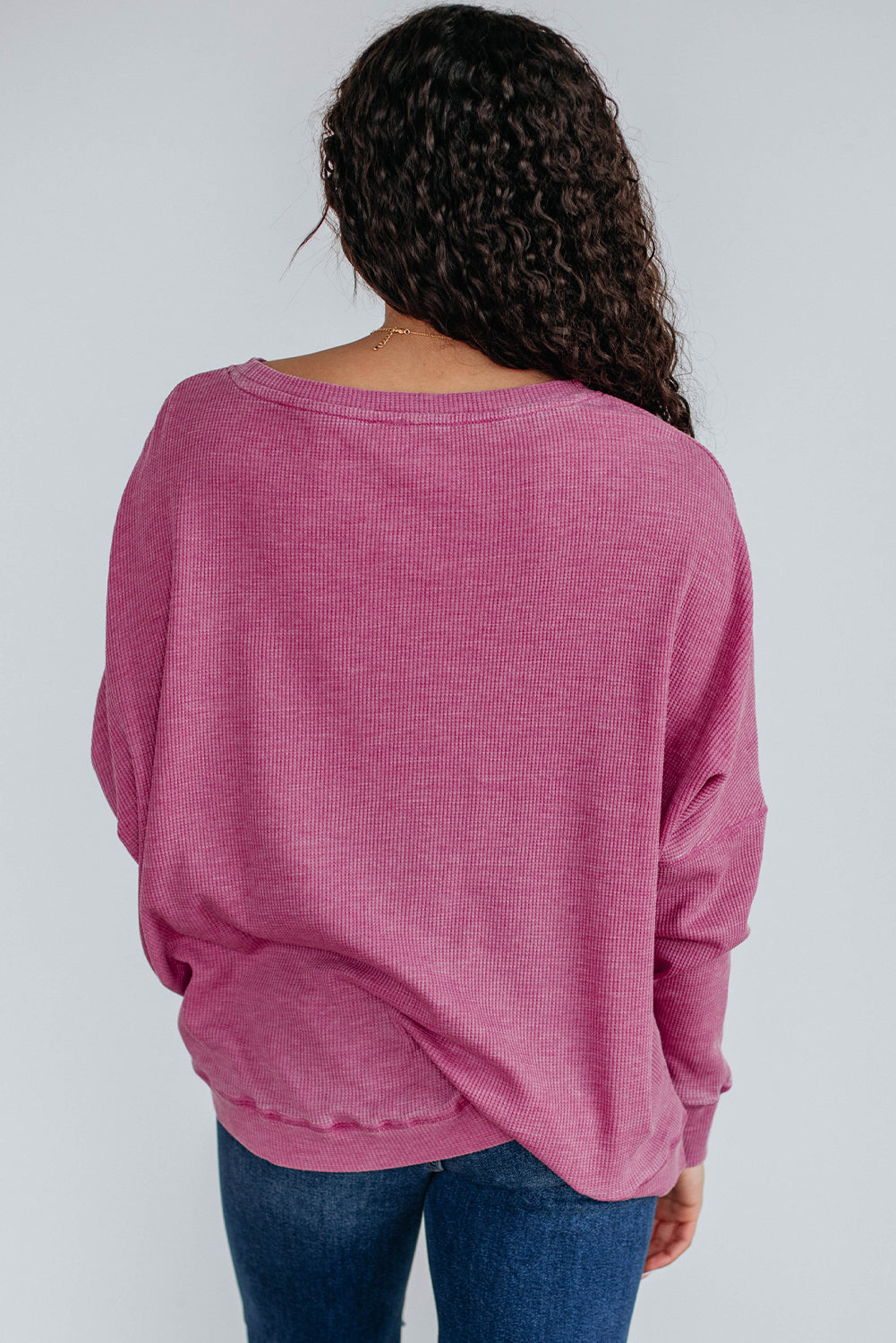 textured long sleeve top