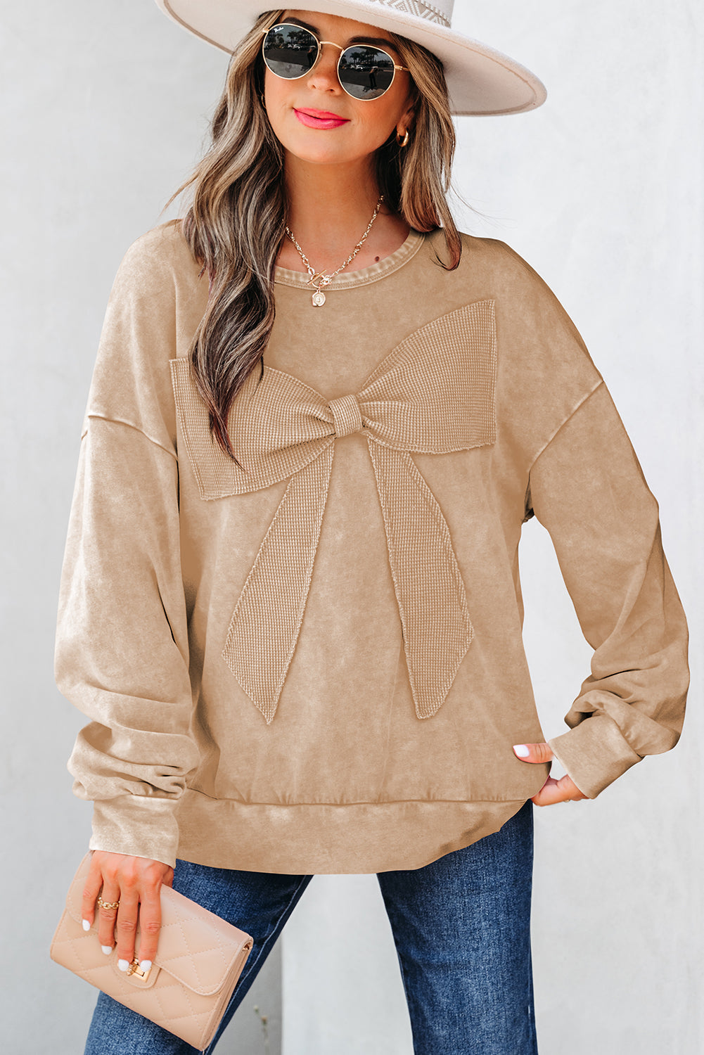 big bow pullover sweatshirt