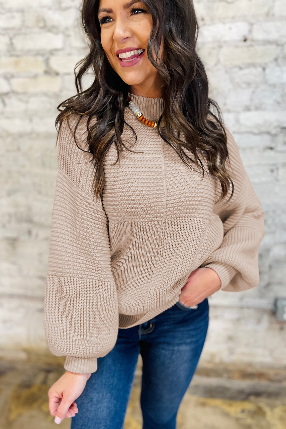 womens puff sleeve sweater
