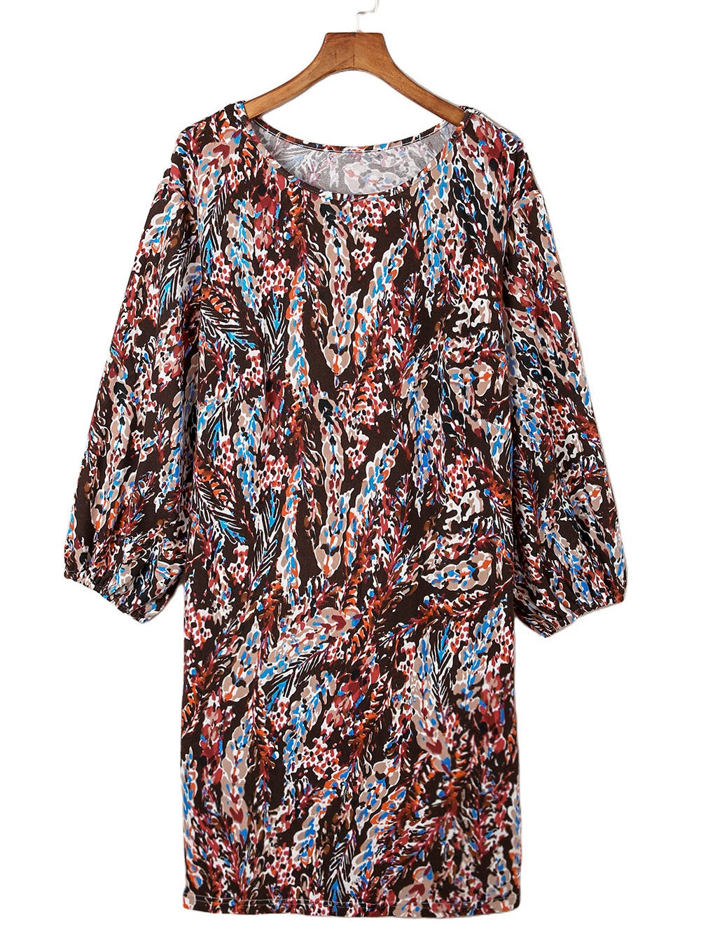 Flamboyant Crimson Curvy Floral Print Mini Dress