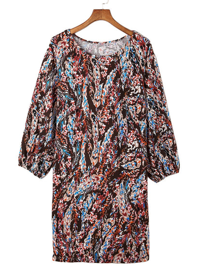 Flamboyant Crimson Curvy Floral Print Mini Dress