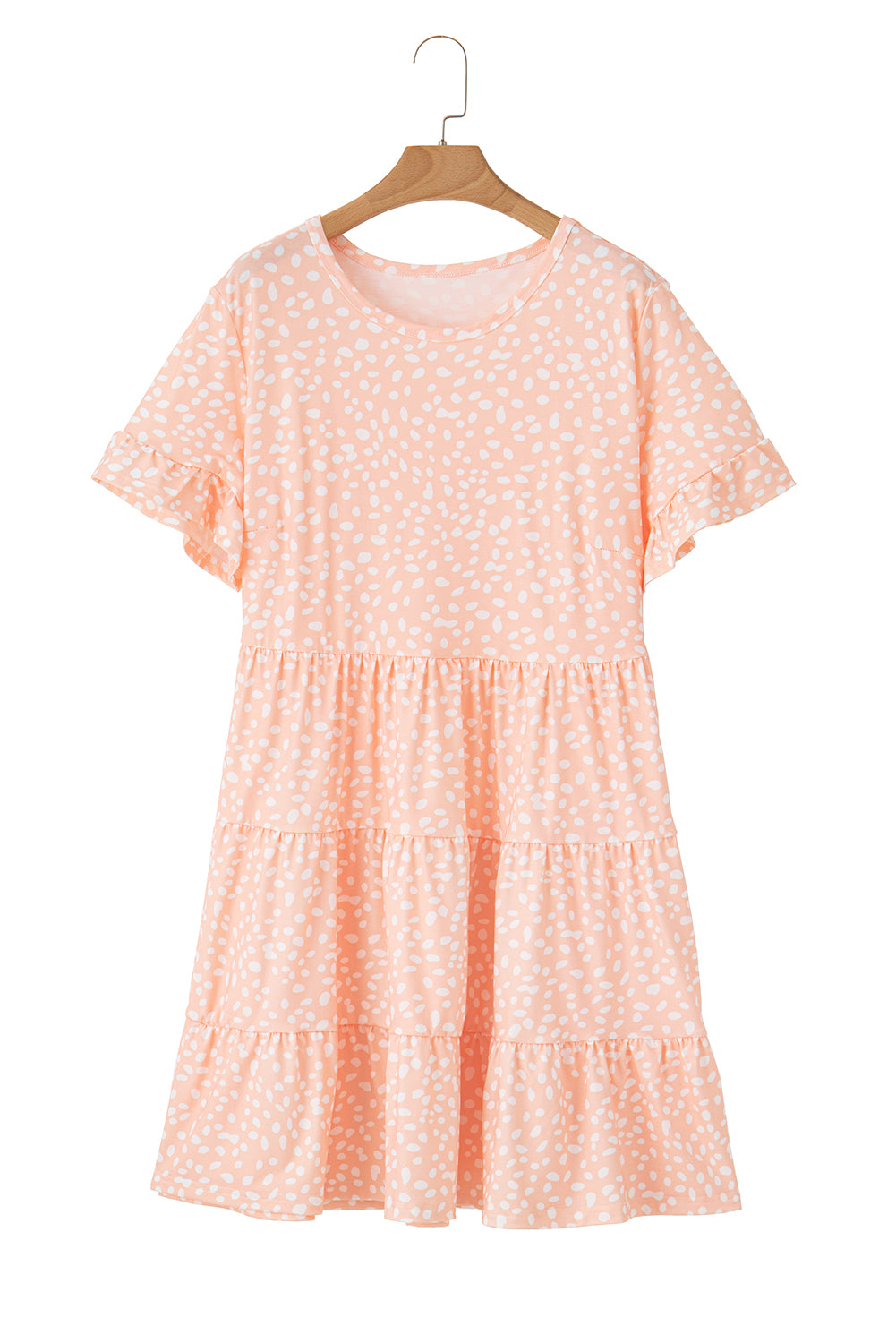 Pink Leopard Tiered Ruffle Plus Size Dress