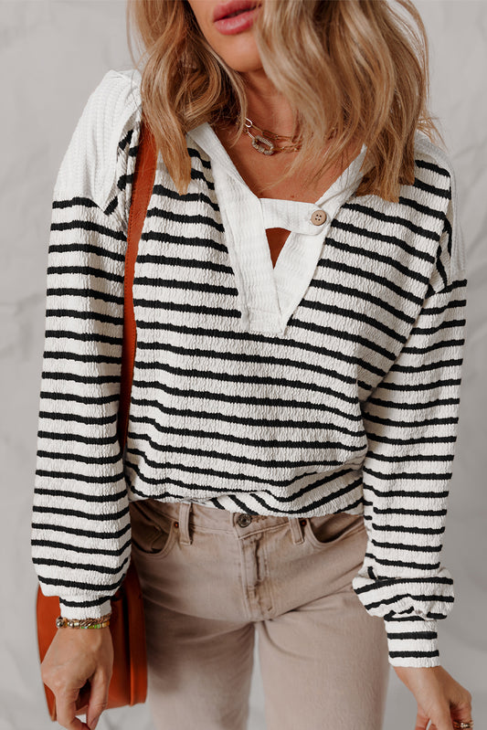 striped long sleeve top