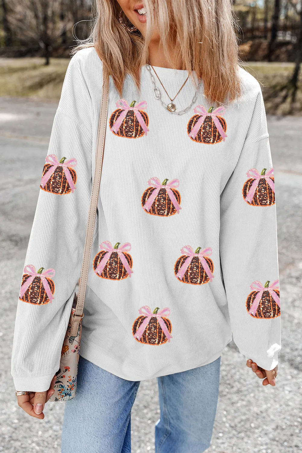 white graphic sweatshirt