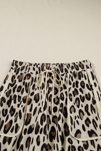 leopard wide leg pants