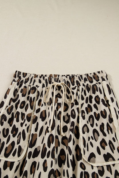 leopard wide leg pants