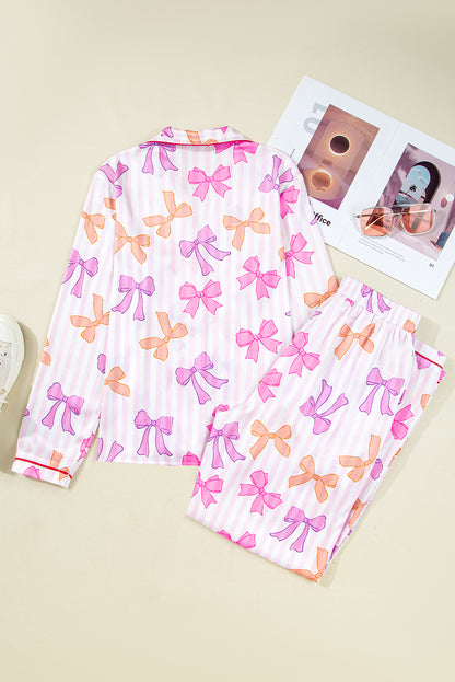 bow print pajama set
