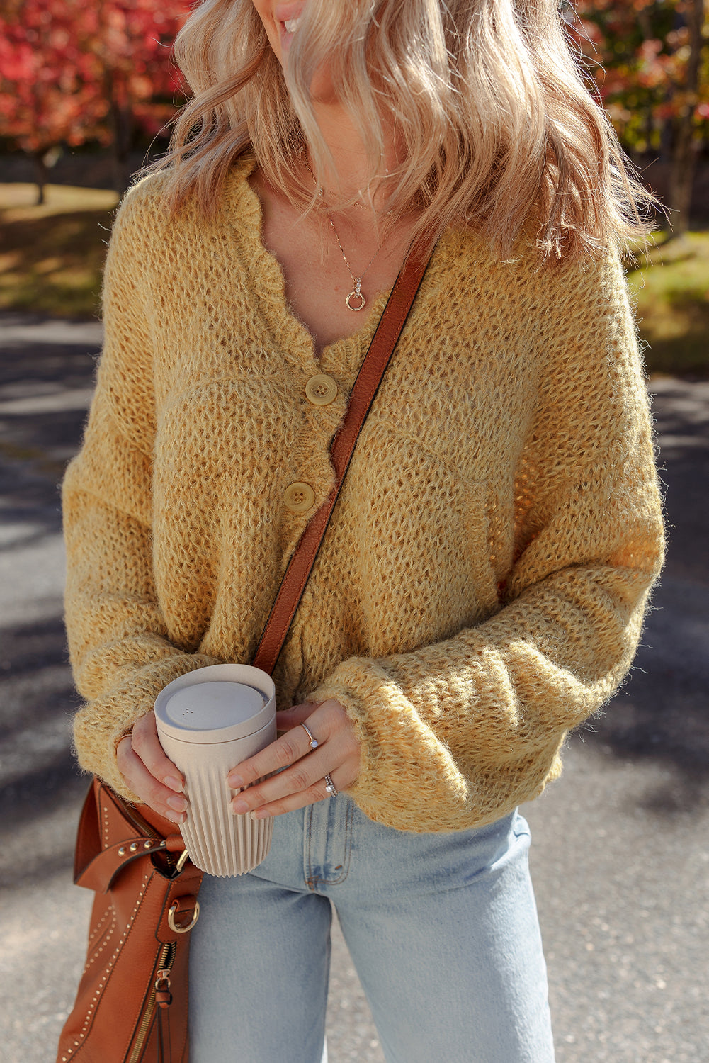 lantern sleeve cardigan