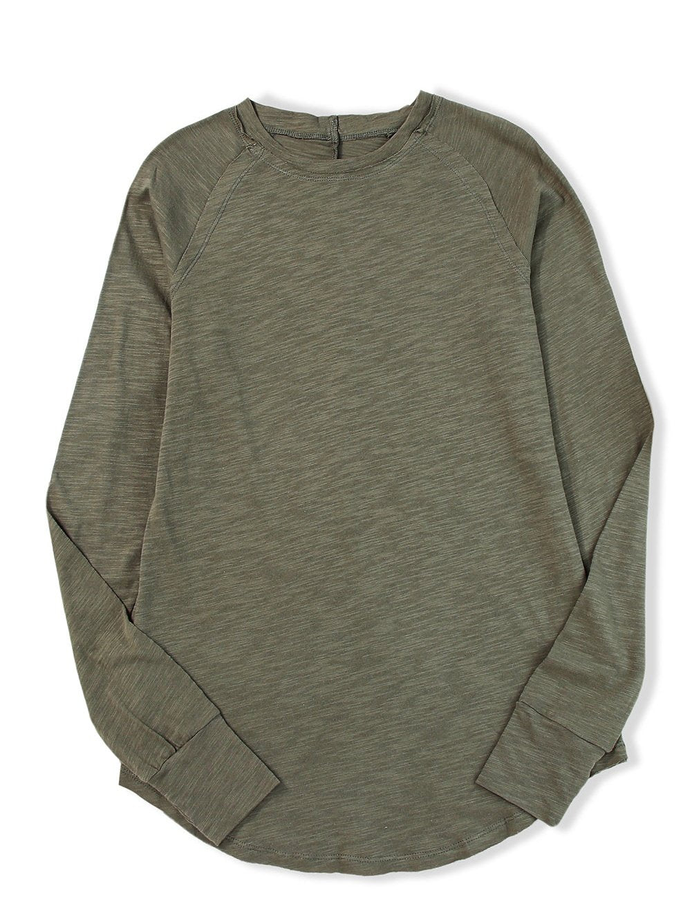 Green Classic Round Neck Long Sleeve Sweatshirt