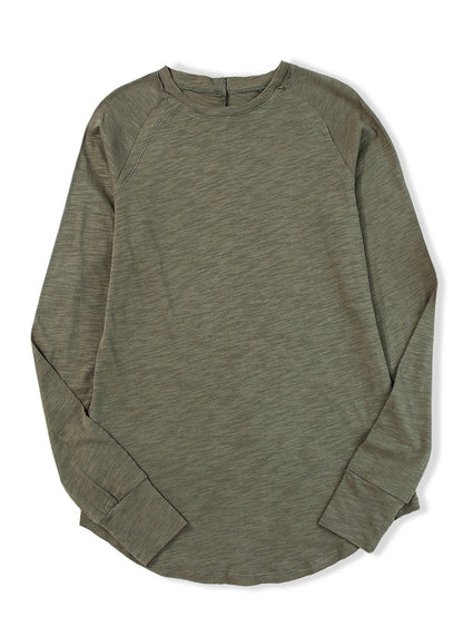 Green Classic Round Neck Long Sleeve Sweatshirt