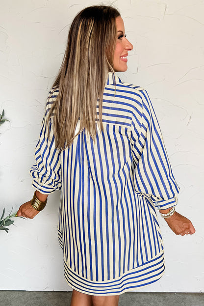 blue stripe dress