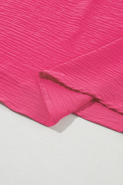 Vibrant Pink Ruffle Sleeve Plus Size Blouse