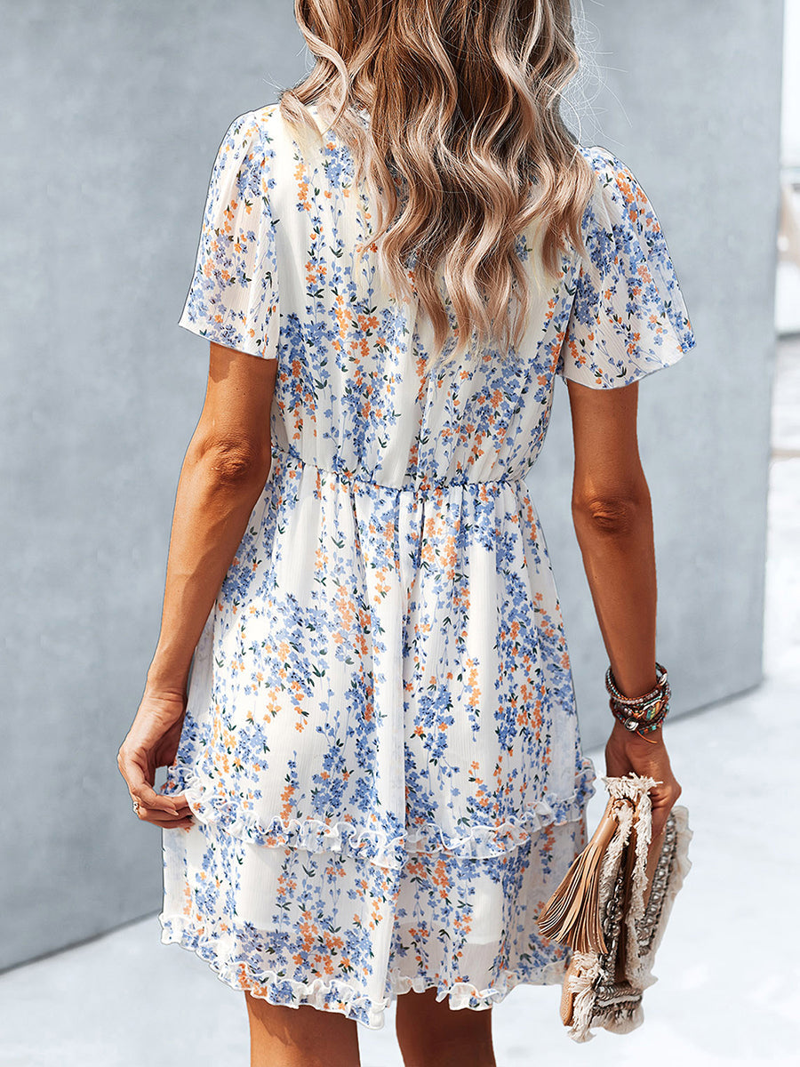 Mini Dresses - Temperament Commuting Floral Sexy Mini Dress - MsDressly