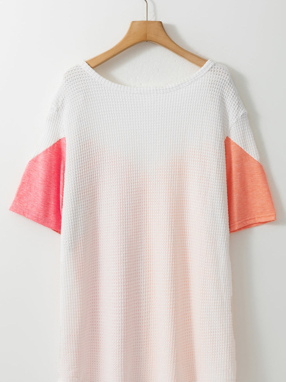 Colorblock Waffle Knit Tee for Plus Size Women