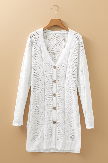 openwork knit cardigan