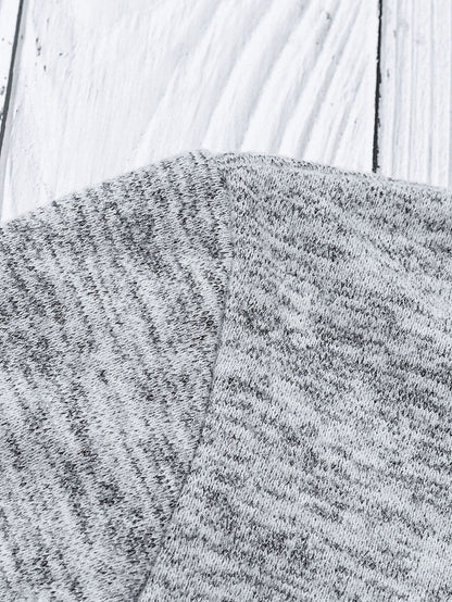 Heathered Gray Zip-Up Pullover with Kangaroo Pocket