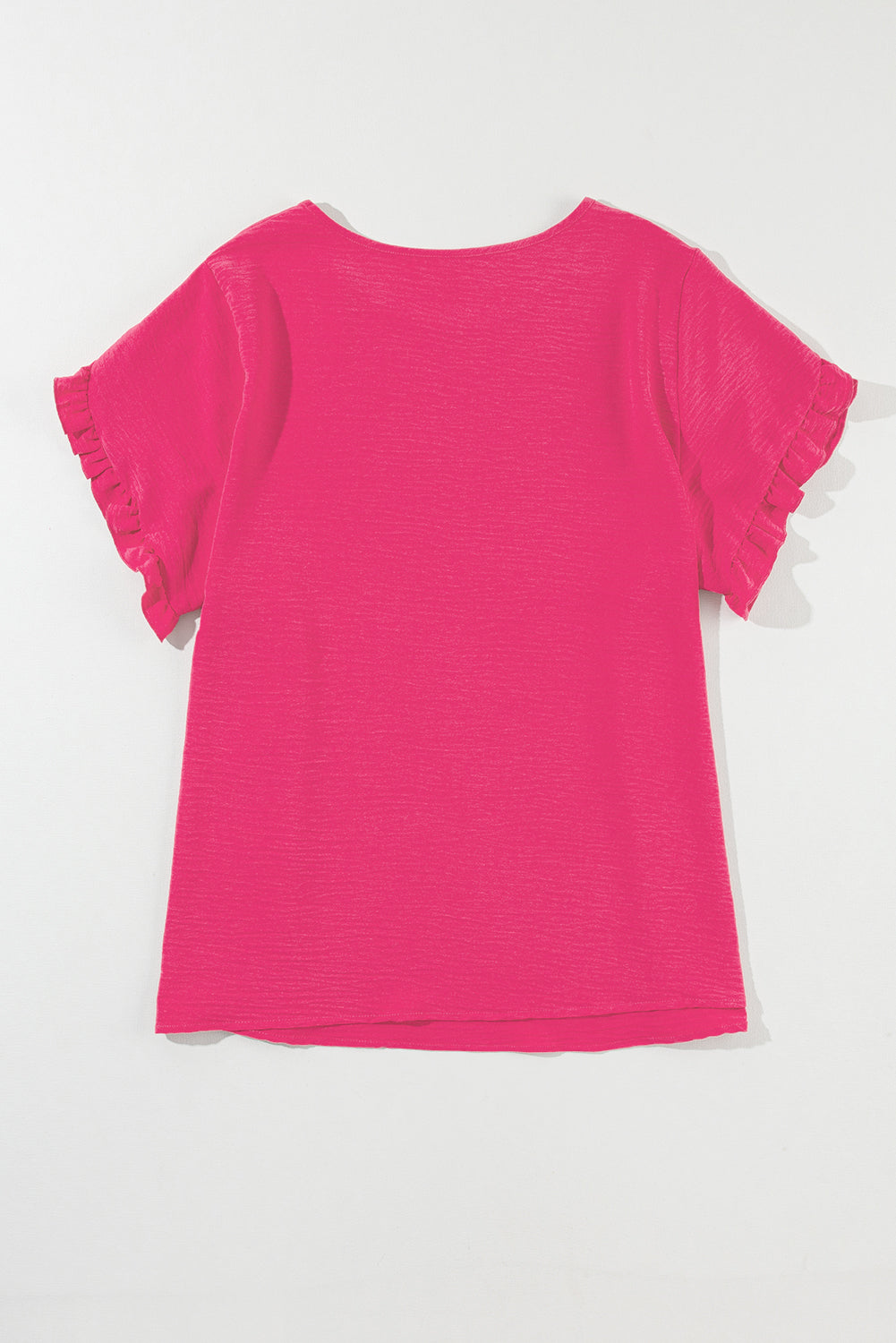 Vibrant Pink Ruffle Sleeve Plus Size Blouse