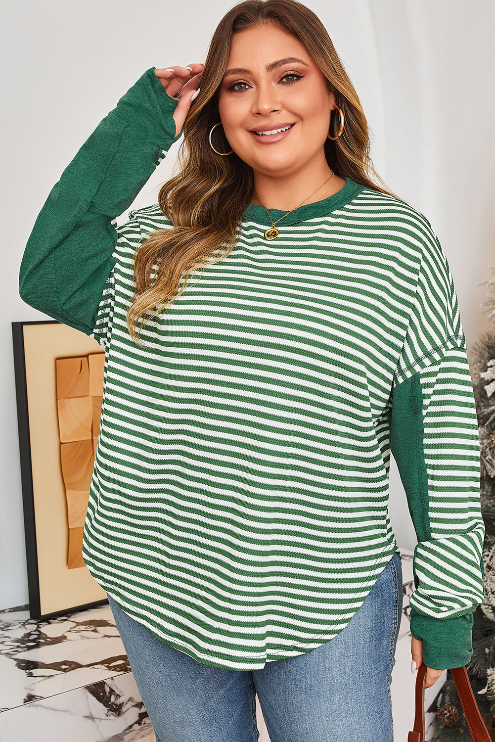 striped long sleeve top