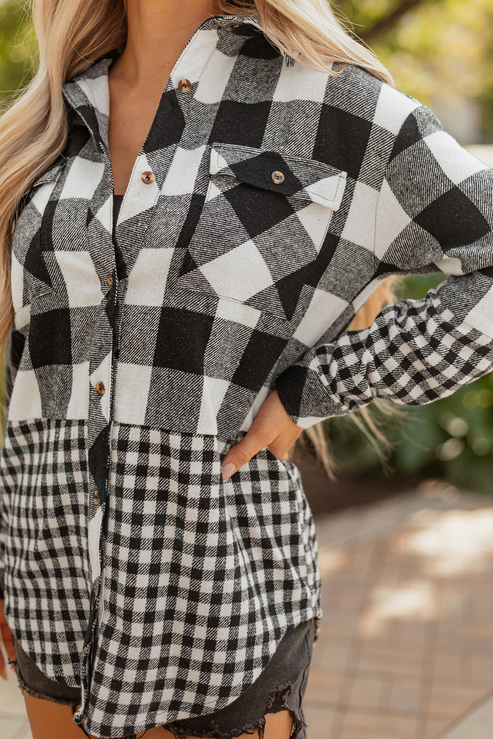 black plaid shacket