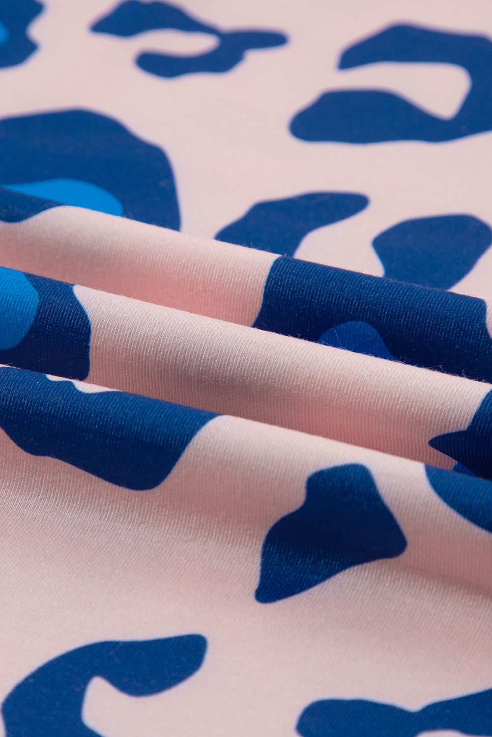 Pink Leopard Print Oversized V Neck Plus Size Tee