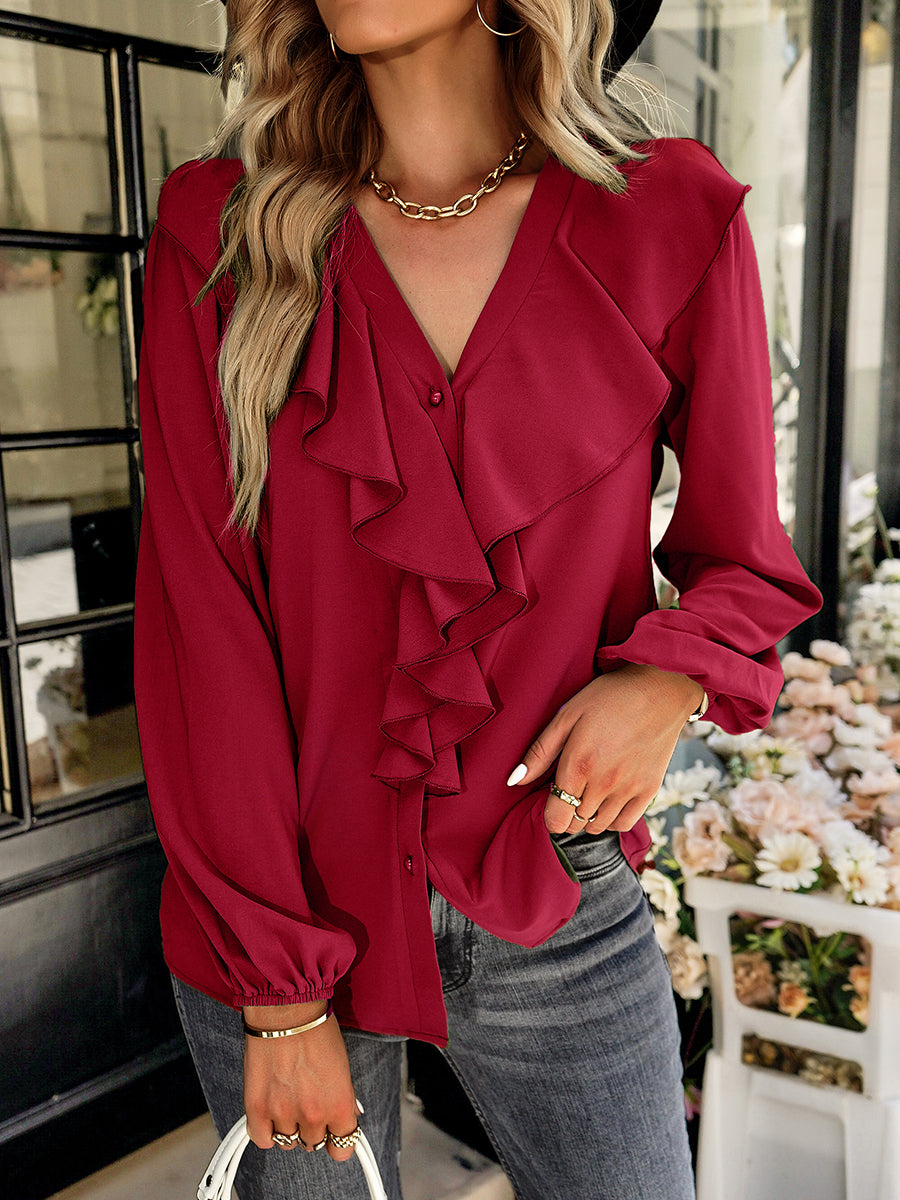 Blouses - Commuting Comfortable Long-Sleeved Blouse - MsDressly