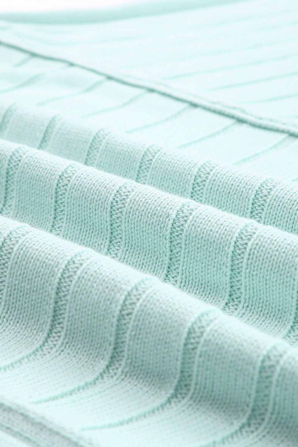 Green Exposed Seam Dolman Sleeve Ribbed Knit Top