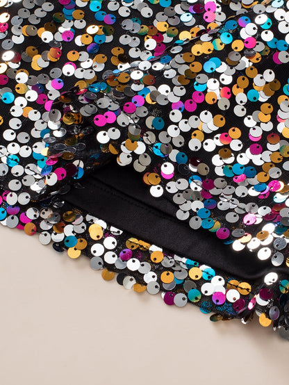 Vibrant Sequin Embellished Plus Size Party Top