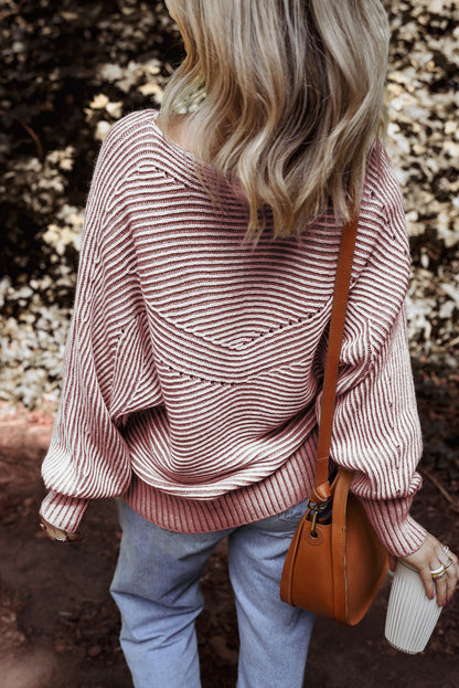 striped knit sweater