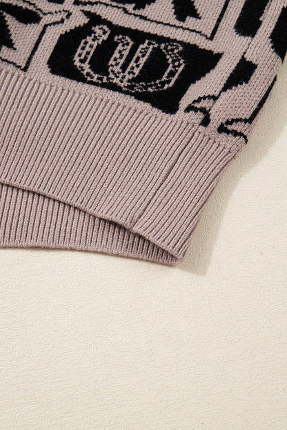 western print sweater