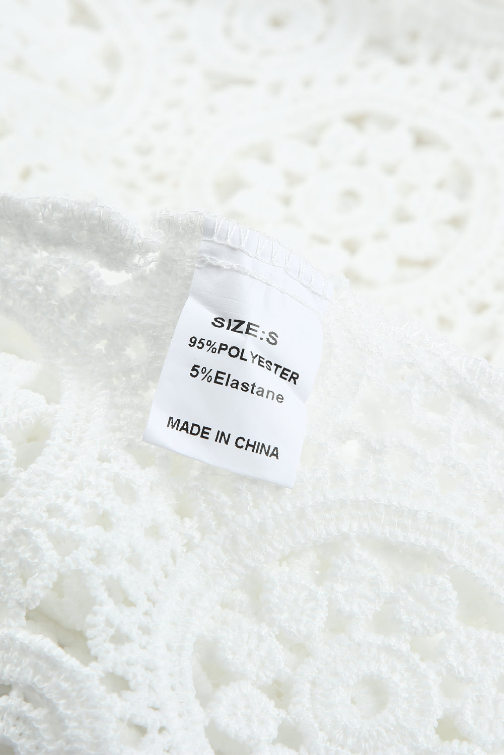 Elegant White Crochet Lace Button-Up Shirt with Turn-down Collar