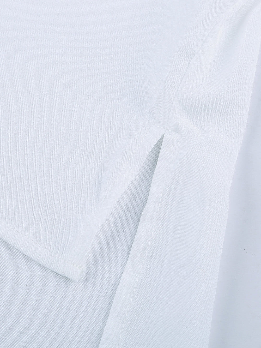 Elegant White V Neck High Low Hem Blouse