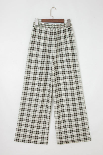 plaid wide leg pants