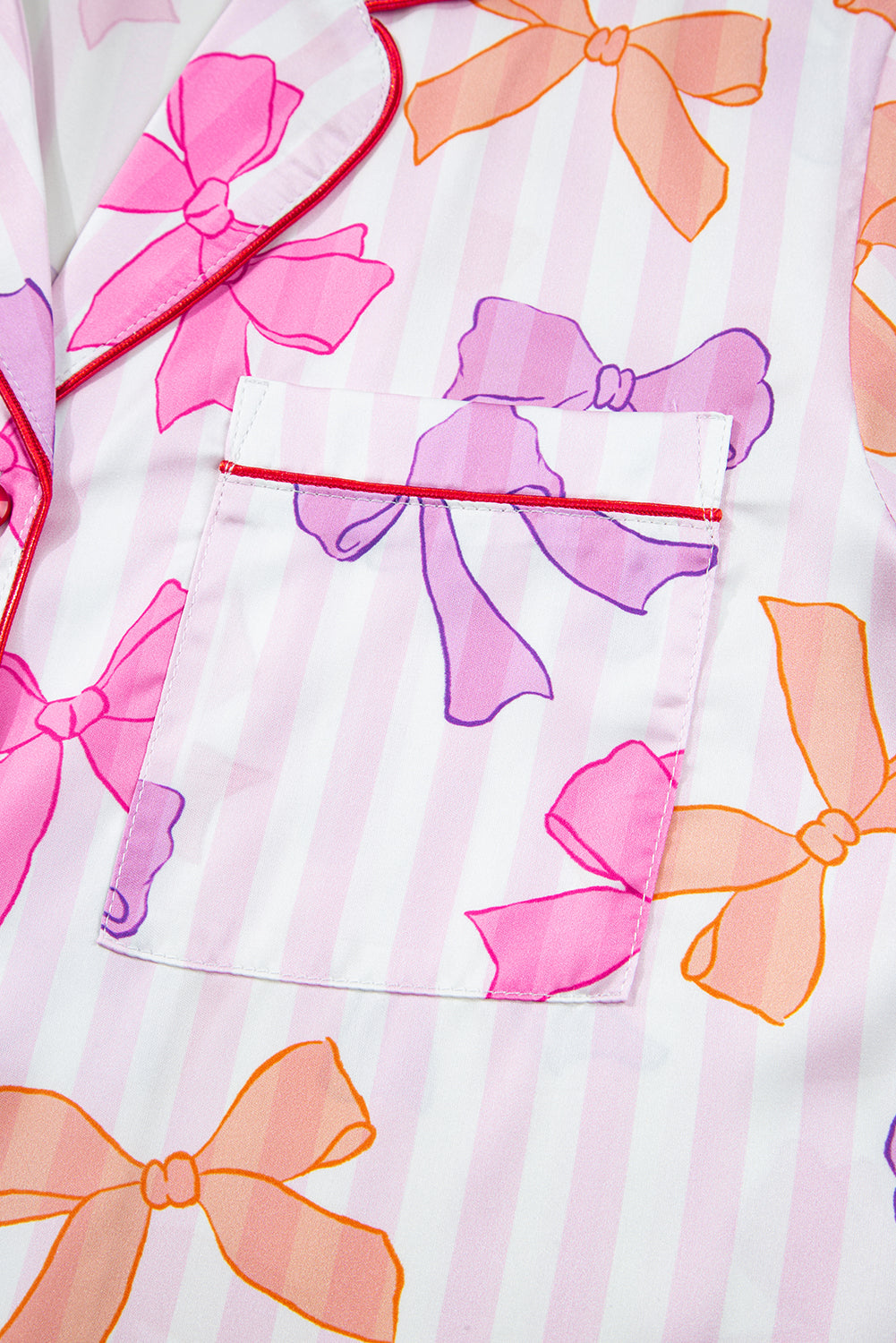 bow print pajama set