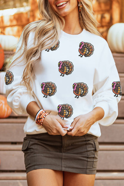 white graphic sweatshirt