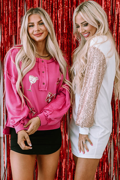 V Neck Irregular Mesh Panel Mini Dress