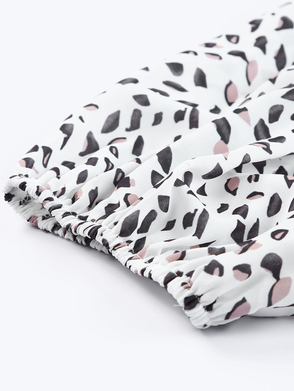 Leopard Print Off Shoulder Plus Size Blouse