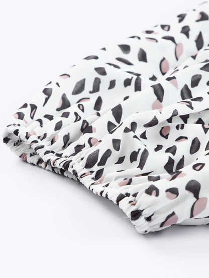 Leopard Print Off Shoulder Plus Size Blouse