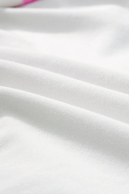 White Stripe Colorblock Patchwork Short Sleeve T Shirt Dress